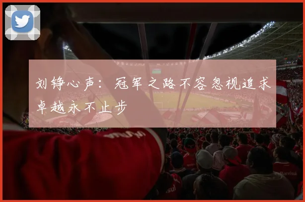 刘铮心声:冠军之路不容忽视追求卓越永不止步